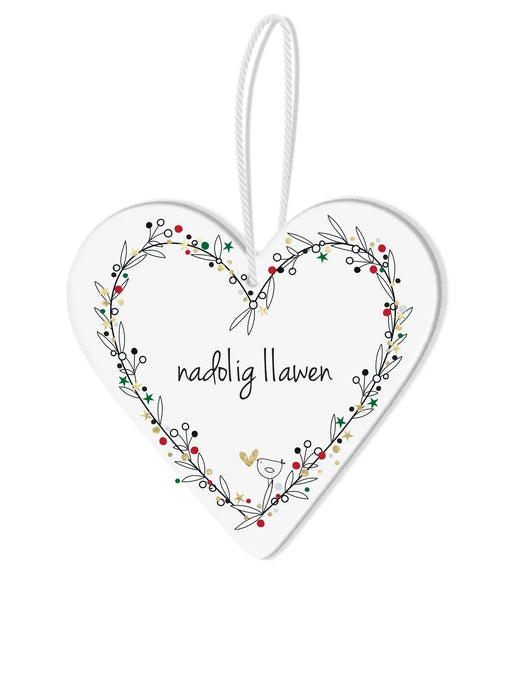 Belly Button Welsh Nadolig Llawen Hanging Decoration