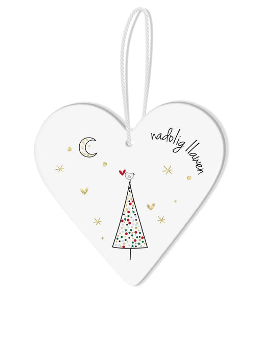 Belly Button Welsh Nadolig Llawen Tree Hanging Decoration