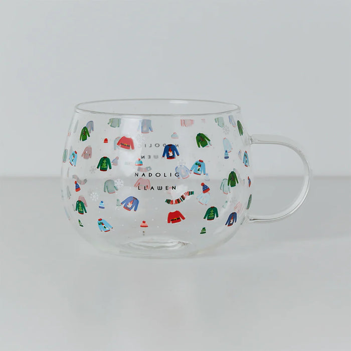 Belly Button Ditsy Welsh Glass Mug