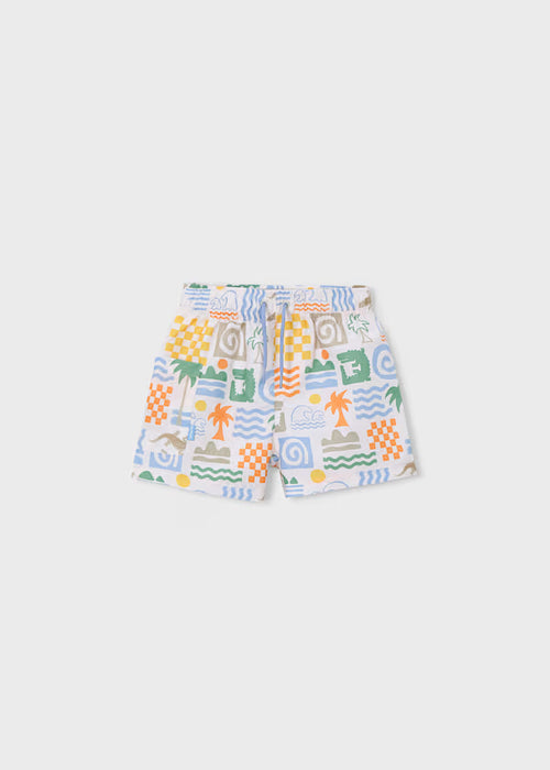 Mayoral Mini Boys Cream Printed Swim Shorts