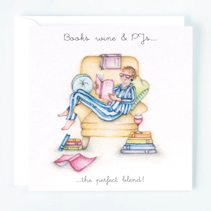 Berni Parker Books Wine And PJ's Card