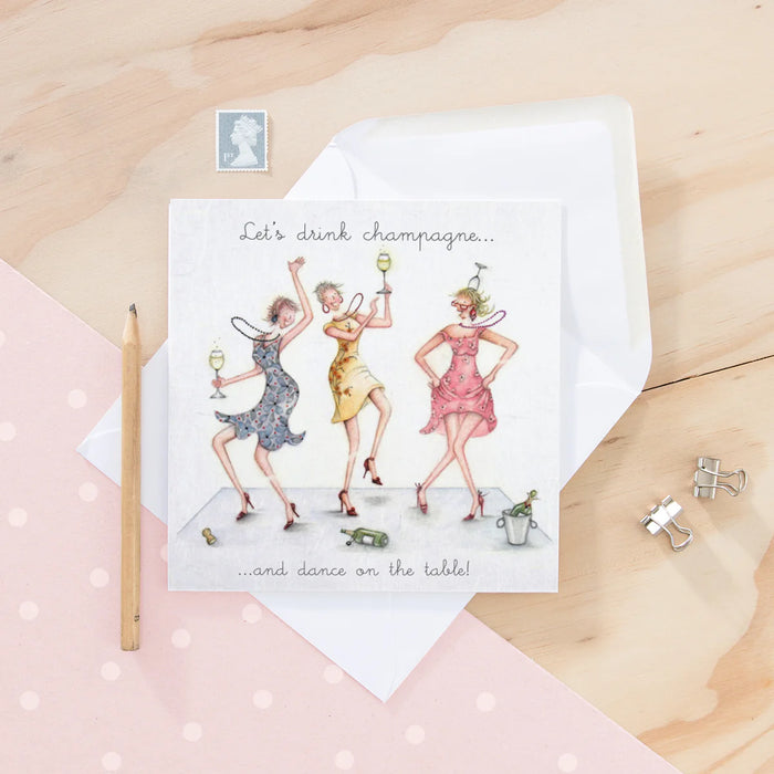 Berni Parker Let's Drink Champagne Card