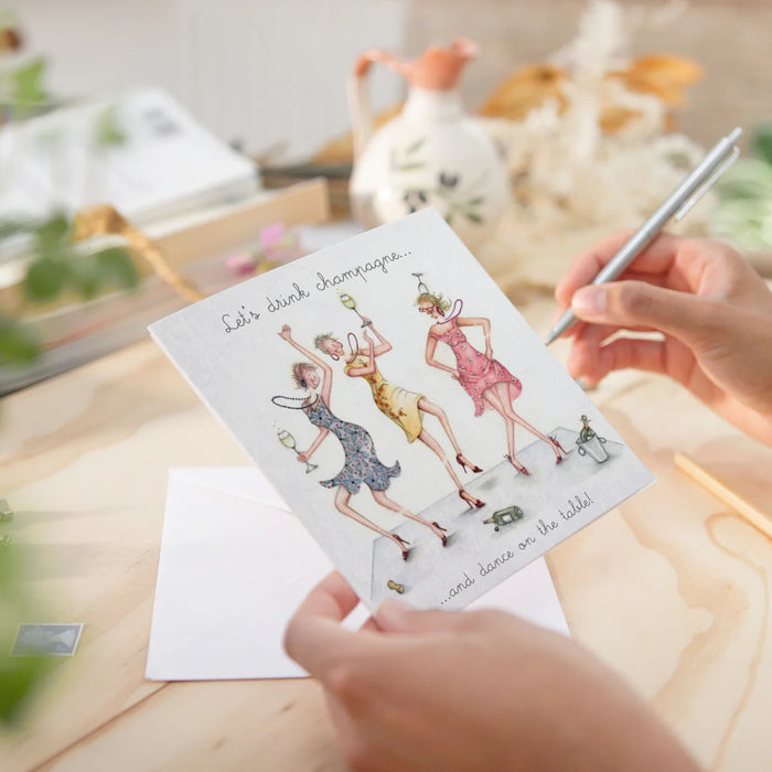 Berni Parker Let's Drink Champagne Card
