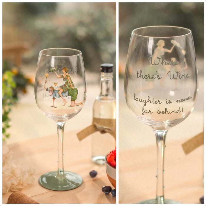 Berni Parker Wine Glass Where There's Wine