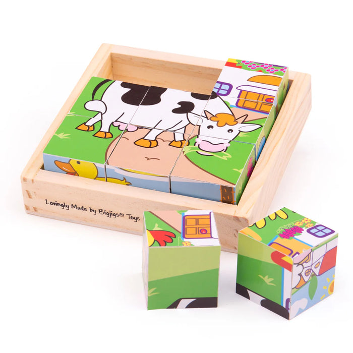 Bigjigs Farm Animal Cube Puzzle