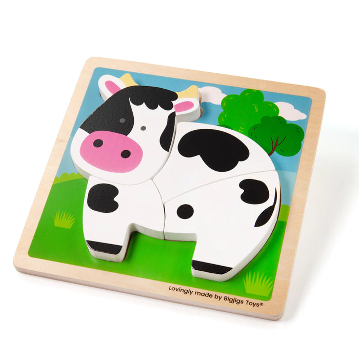 Bigjigs Chunky Lift-Out Puzzle - Cow