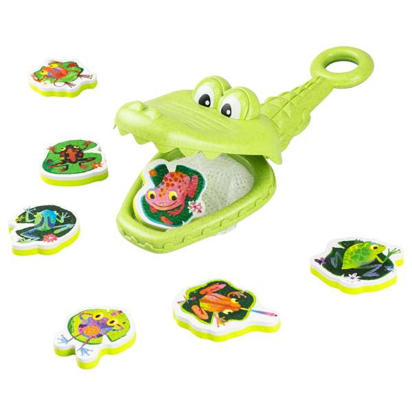 Bigjigs Croc Chasey Catch a Frog Bath Toy