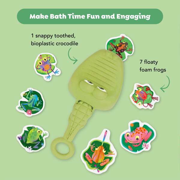 Bigjigs Croc Chasey Catch a Frog Bath Toy