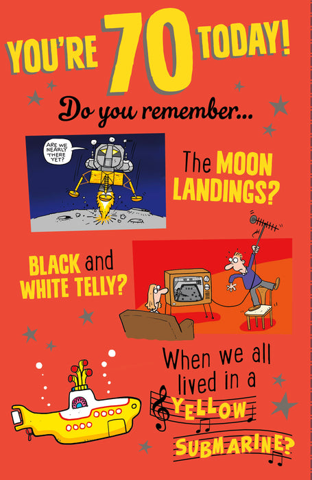 UKG Your 70 Today Do You Remember... Birthday Card