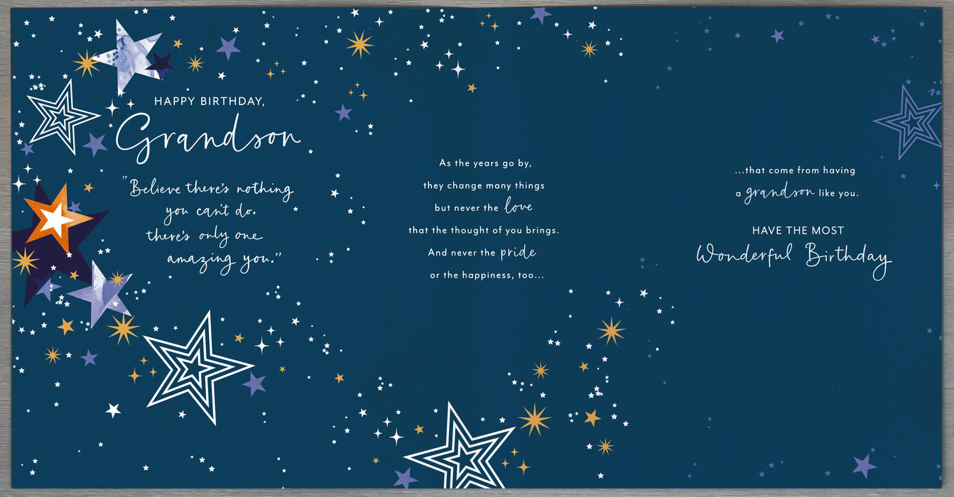 UKG 'Happy Birthday Grandson Believe' Card