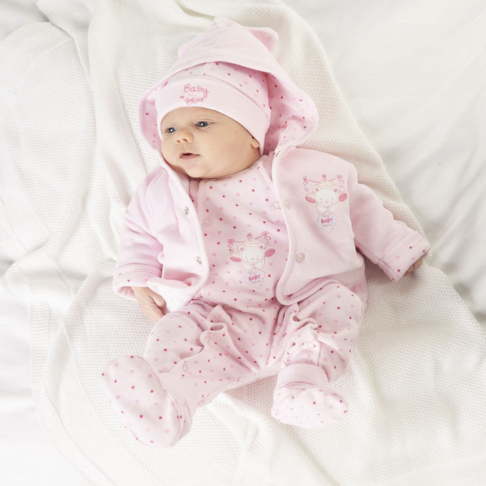 Kite Pink Star Print Cotton Sleepsuit