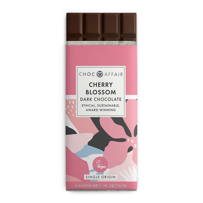 Choc Affair Cherry Blossom Dark Chocolate Bar