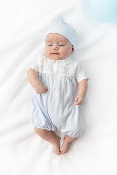 Blues Baby Blue White Collared Shortie With Hat