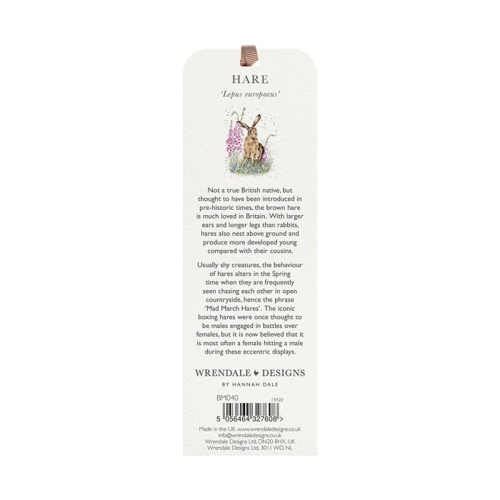 Wrendale 'Wild Garden' Hare Bookmark