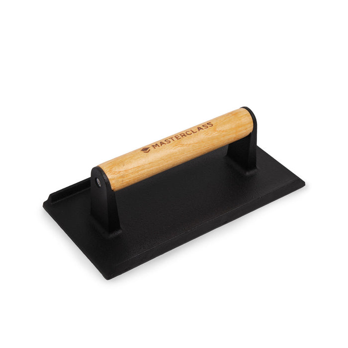 Masterclass Cast Iron Grill Press Wooden Handle