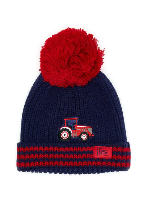 Lighthouse Bobbie Bobble Hat In Red Tractor Striped