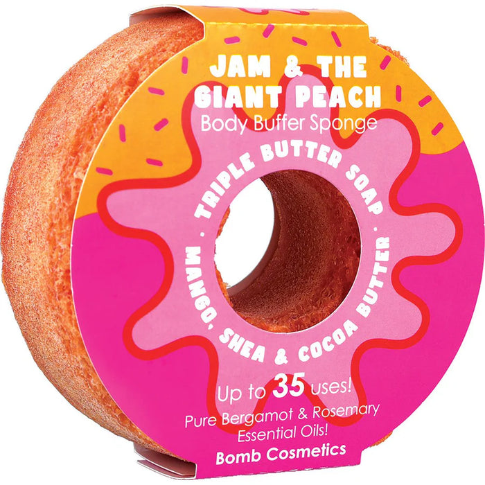 Bomb Cosmetics Jam & The Giant Peach Body Buffer Sponge