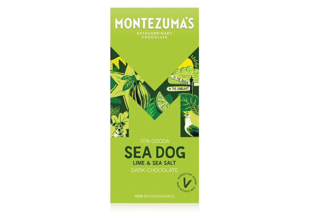 Montezuma*s Sea Dog Lime & Sea Salt Dark Chocolate Bar