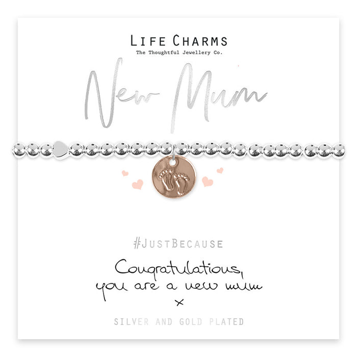 Life Charms New Mum Silver Bracelet