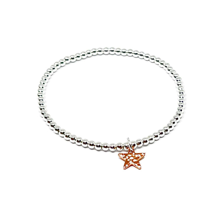 Clementine Briony Hammered Star Bracelet - Rose Gold