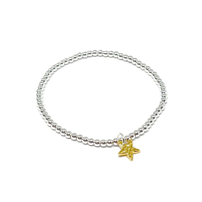 Clementine Briony Hammered Star Bracelet - Gold
