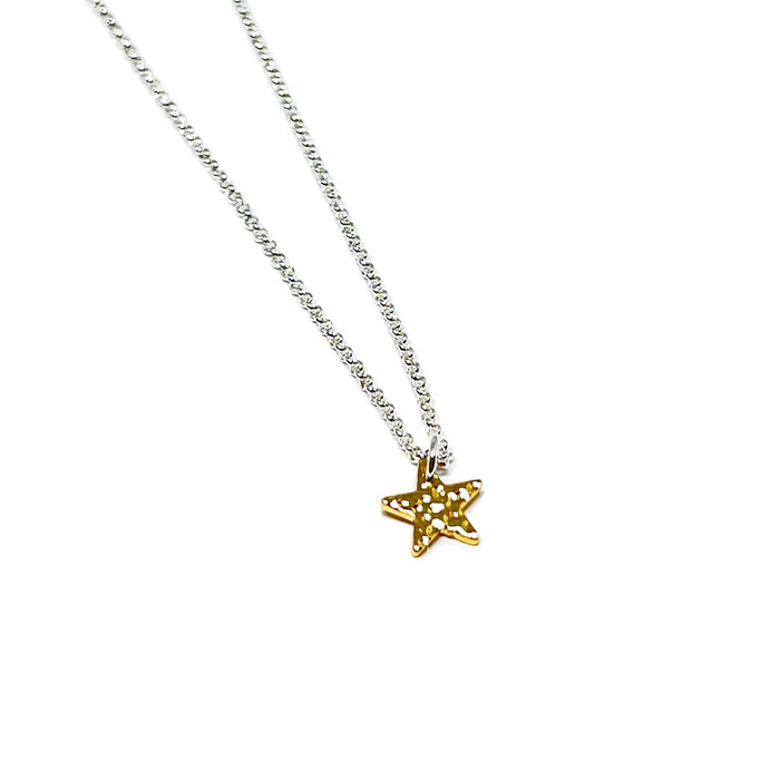 Clementine Briony Hammered Star Necklace - Gold