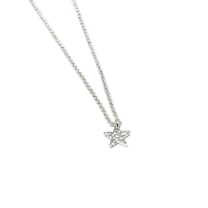 Clementine Briony Hammered Star Necklace - Silver