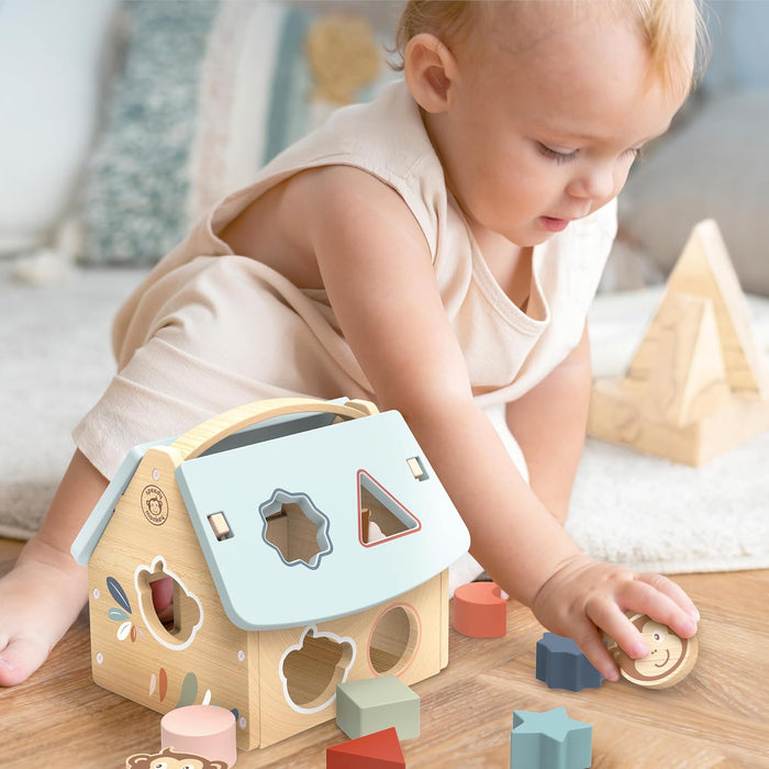 BTL Speedy Monkey House Shape Sorter Wooden Toy