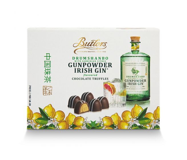 Butlers Drumshanbo Gunpowder Irish Gin Sardinian Citrus Truffles 100g