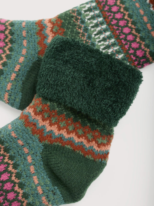 Seasalt Women's Cabin Socks In Weaving Needle Dark Forage