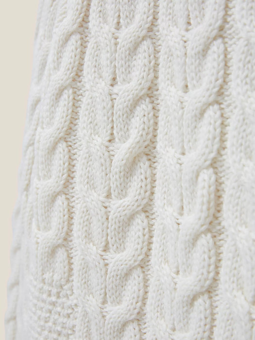 White Stuff Women's Pale Ivory Cable Yoke Jumper