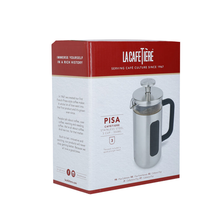 La Cafetière Pisa Cafetiere, 3-Cup, Stainless Steel
