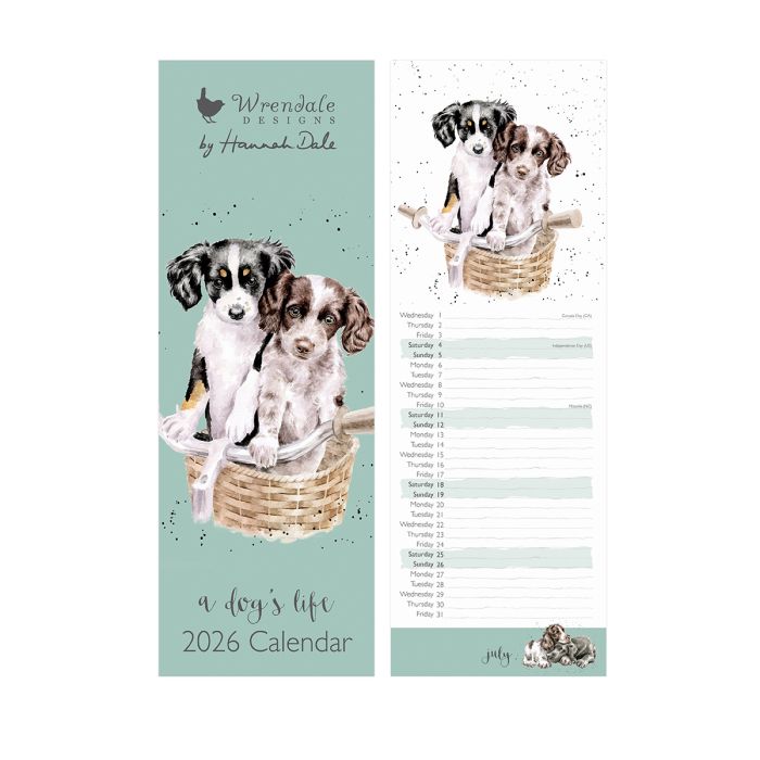 Wrendale A Dog's Life Slim Calendar 2026