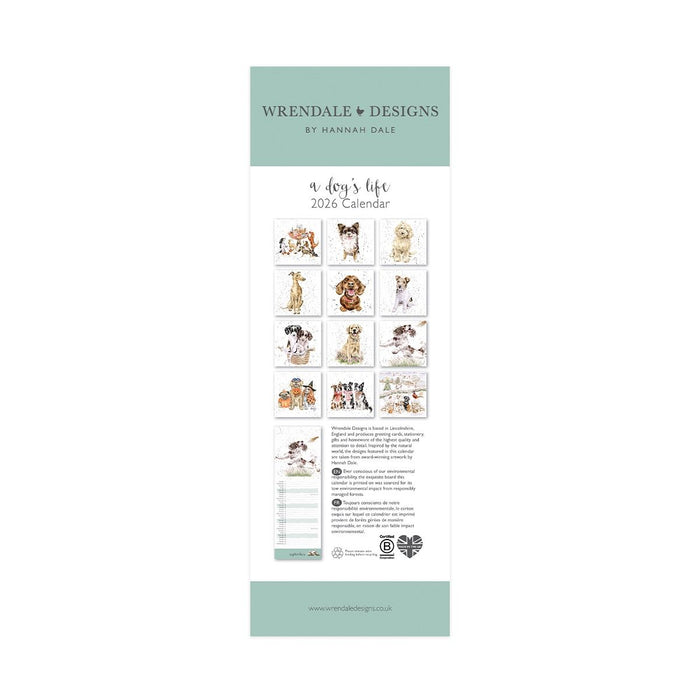 Wrendale A Dog's Life Slim Calendar 2026