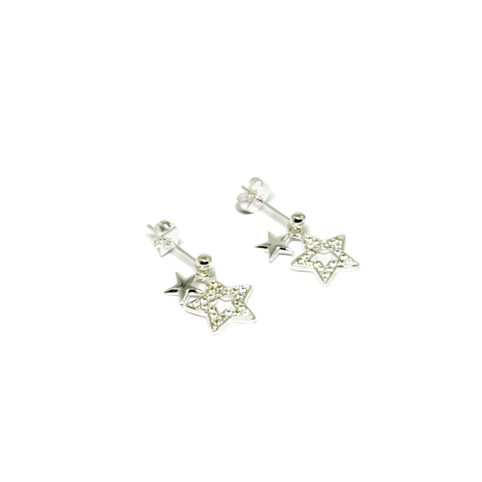 Clementine Calista Star Earrings - Silver