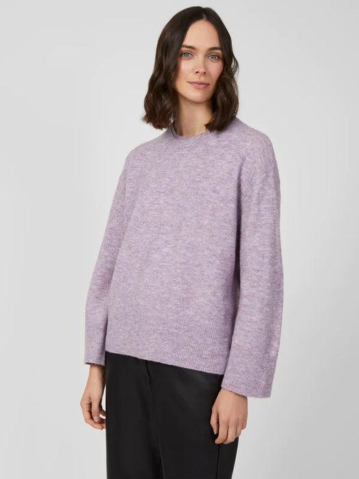 Great Plains Womens Carice Recycled Knit Crew Neck Jumper Lavender Marl
