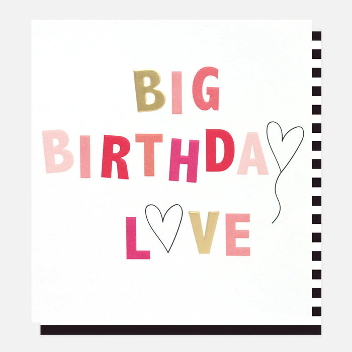 Caroline Gardner Big Love Hearts Birthday Card