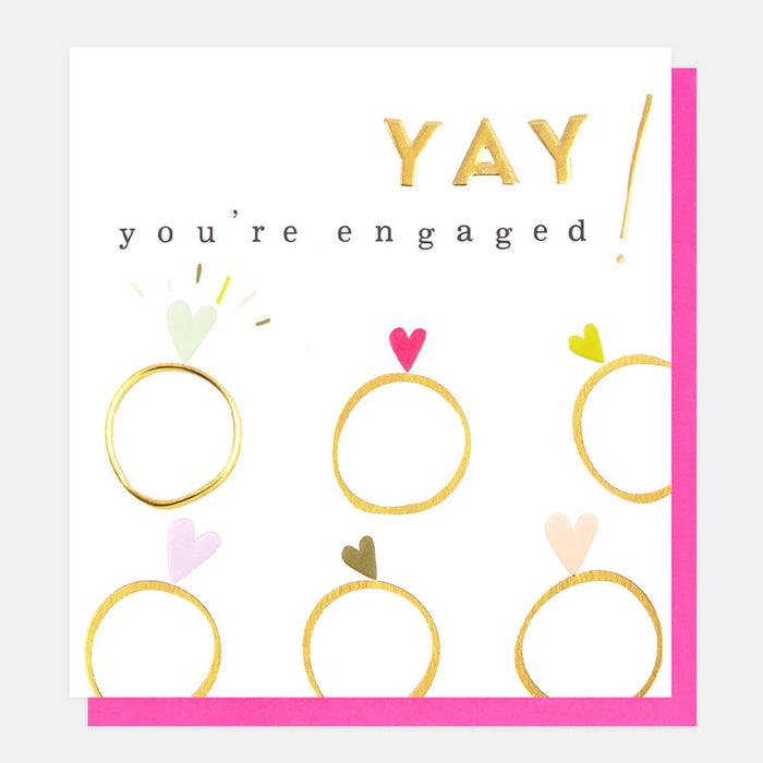 Caroline Gardner Heart Rings Engagement Card
