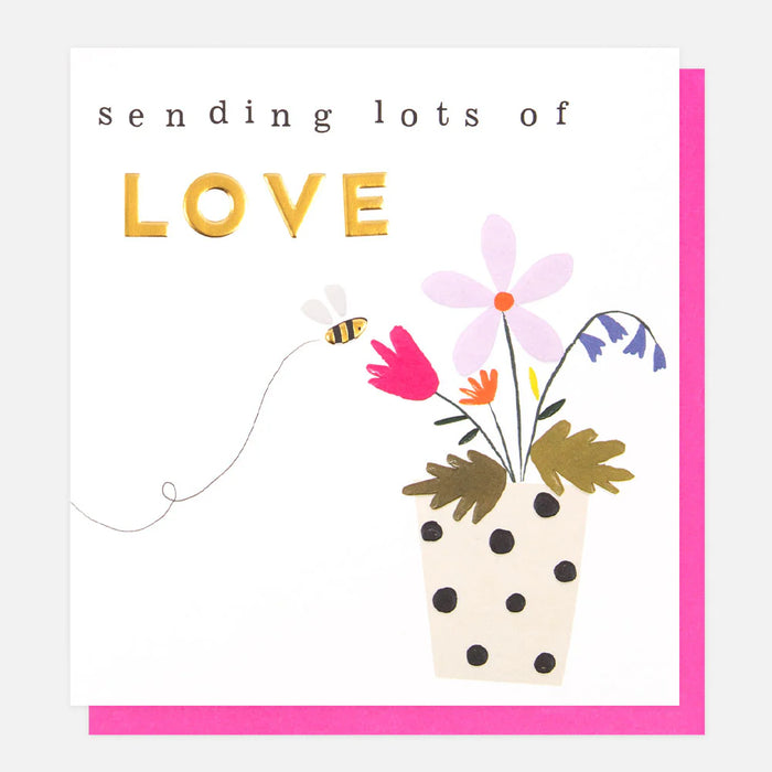 Caroline Gardner Flowers & Bee Sending Love Everyday Card