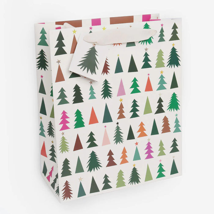 Caroline Gardner Colourful Trees Large Christmas Gift Bag