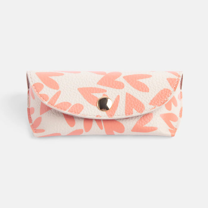 Caroline Gardener Coral Hearts Flap Glasses Case