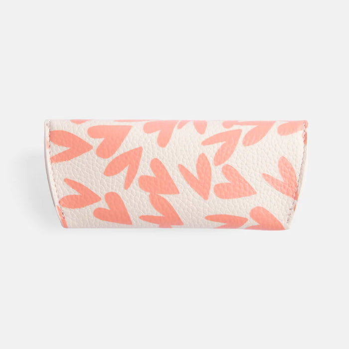 Caroline Gardener Coral Hearts Flap Glasses Case