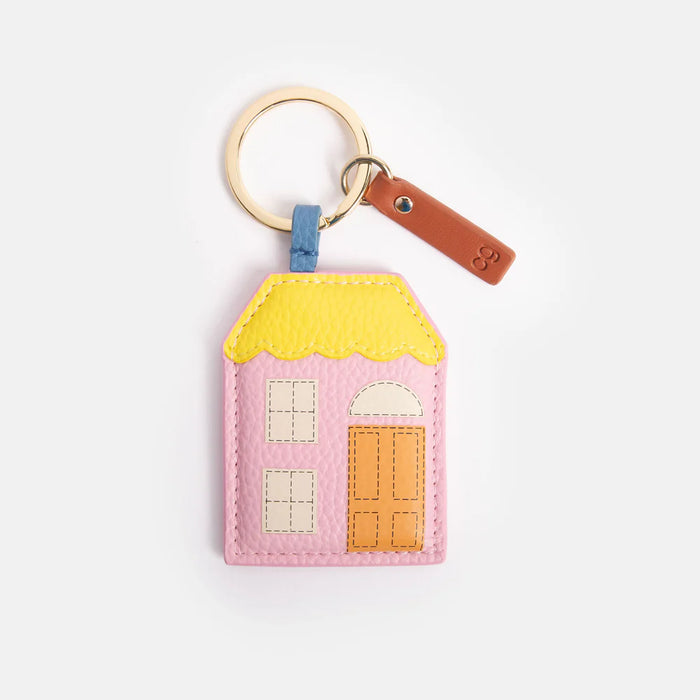 Caroline Gardner Pink/Yellow House Keyring