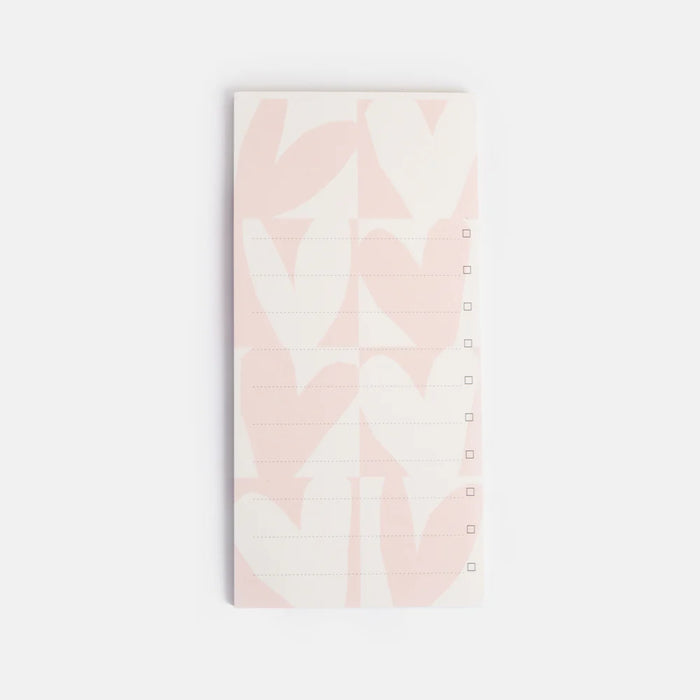 Caroline Gardner Pink Checkmate Heart List Pad