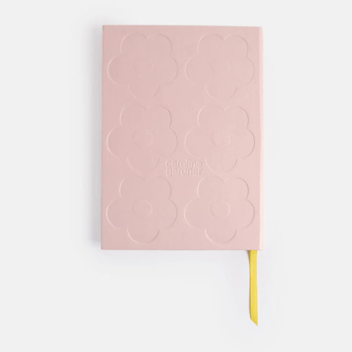 Caroline Gardner Pink Flowers Slim Hardback Notebook