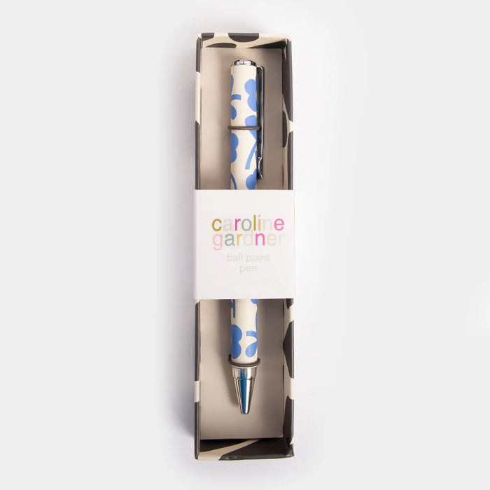 Caroline Gardner Blue Floral Boxed Pen