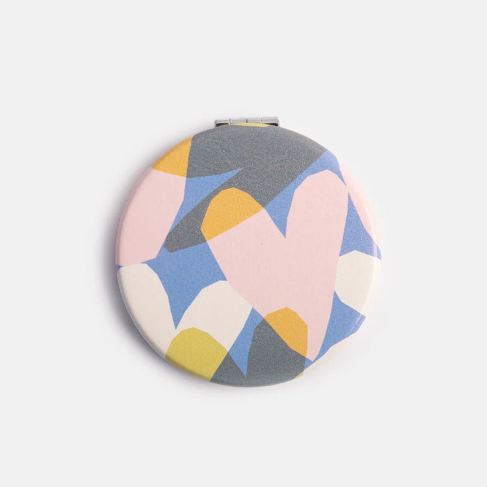 Caroline Gardner Confetti Hearts Round Pocket Mirror