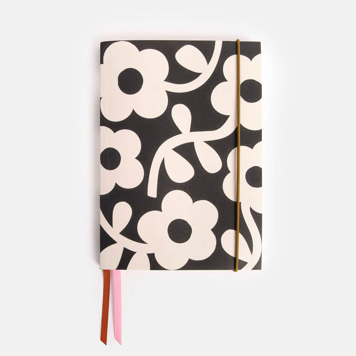 Caroline Gardner Mono Floral A5 Soft Cover Notebook