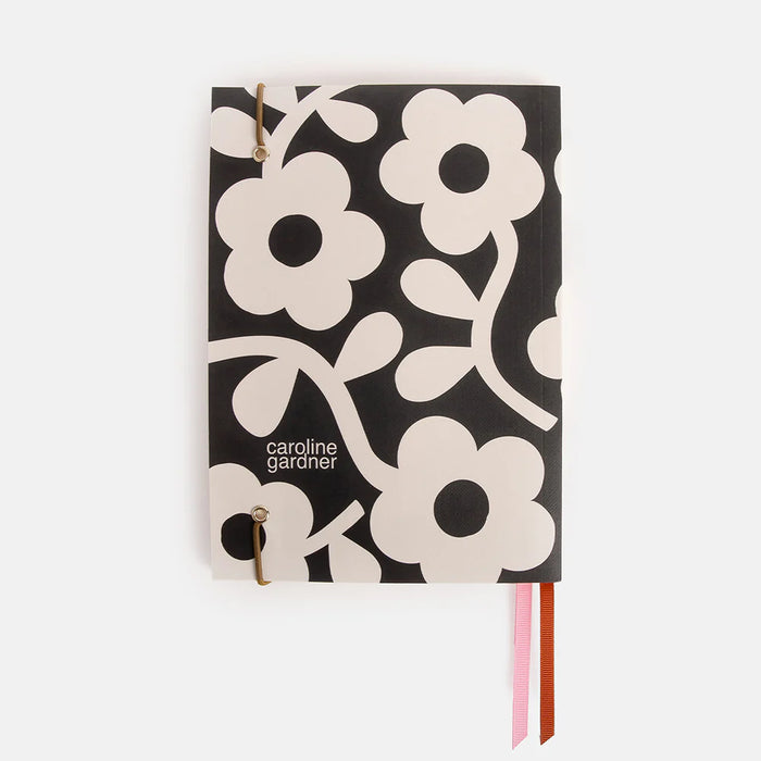 Caroline Gardner Mono Floral A5 Soft Cover Notebook