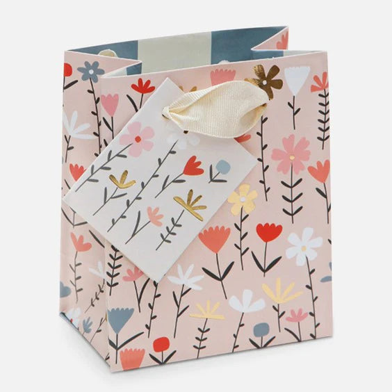 Caroline Gardner Fleur Pink Floral Small Gift Bag